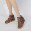 custom shoes women suede tassel short boot for girl ready to ship ladies shoes bootie